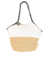 Medium Falabella Tote, &pound;395, Handbags, Beige/White, Faux Leather/Raffia, Front view